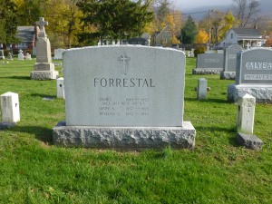 James V. Forrestal is buried in Arlington National Cemetery, but family members are buried in Old St. Joachim's Cemetery